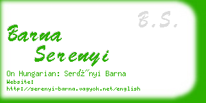 barna serenyi business card